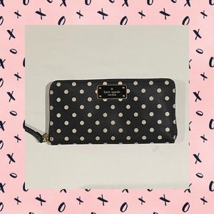 Kate Spade Polka Dot Large Zip Around Wallet